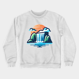 The cool vibrations of a beautiful waterfall Crewneck Sweatshirt